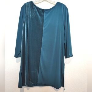 Alfani 🩵 Teal Jewel Toned Asymmetrical Velvet Dress